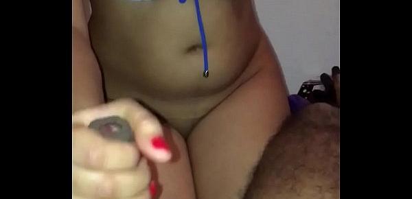  Hot Indian girl handjob to step brother with clear Hindi audio